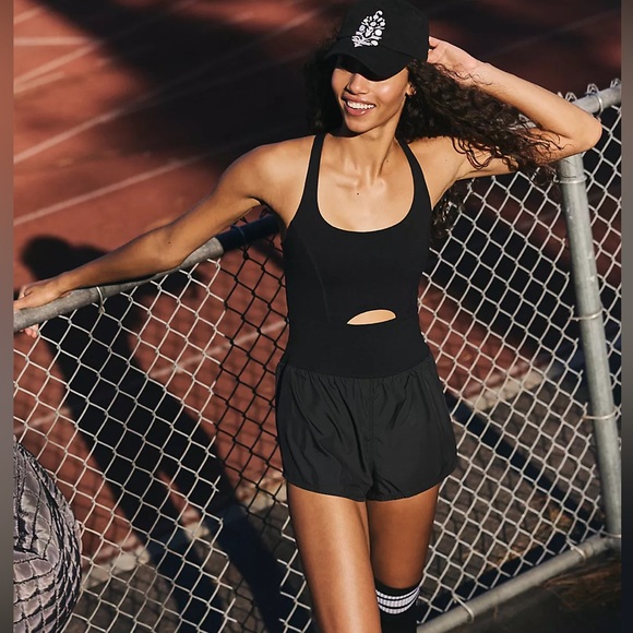 Free people movement romper righteous Runsie black womans NWOT - Picture 5 of 9